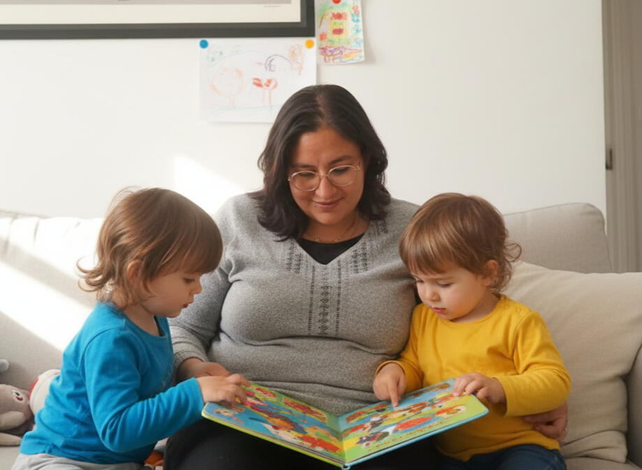 Daniela reading to children
