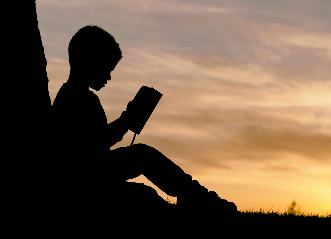 reading child in the afternoon